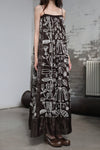 INTO THE EAST 25 Autumn and Winter Silk and Linen Totem Suspender Skirt ITE-E1DGSS012CF21DS-KA Brown